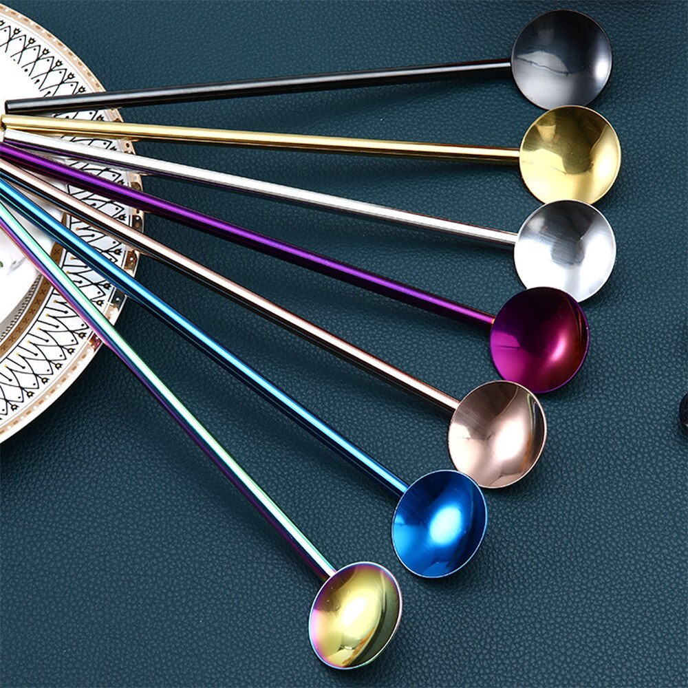 portable 304 stainless steel Straw+Spoon drinking straw milk tea cold drink coarse straw metal cup iron straw for bars/restauran
