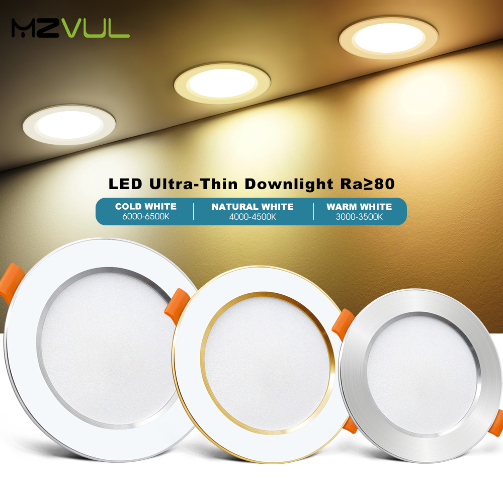 Foco LED empotrable para techo, Bombilla de 12W, 9W, 7W, 5W, 220V, 230V, 240V, para interior, dormitorio, cocina