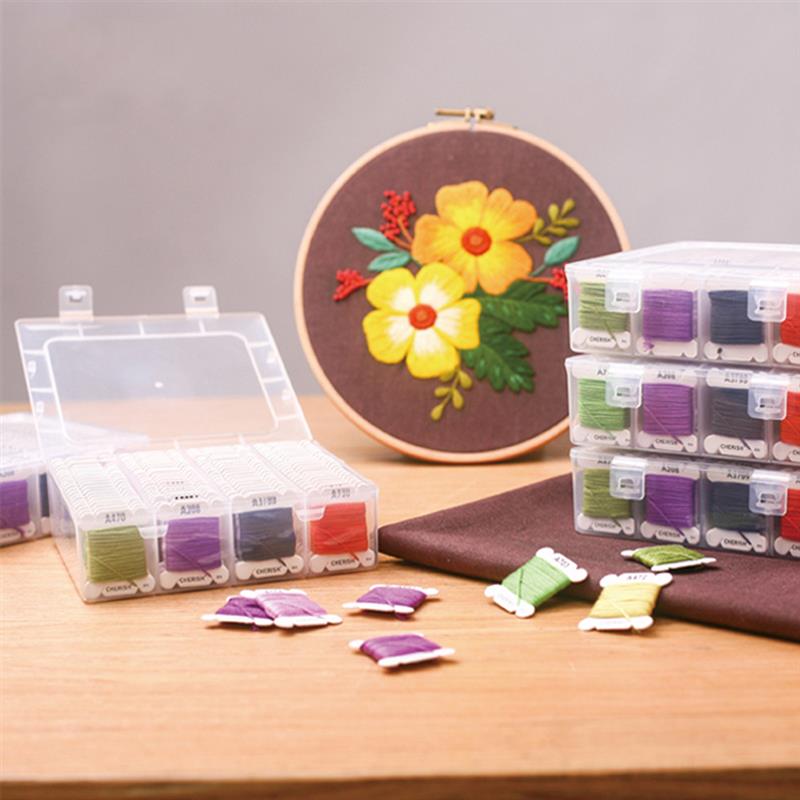 Embroidery Floss Set 80 Color Cross Stitch Friendship Bracelets Thread With Floss Bins For DIY Sewing Use