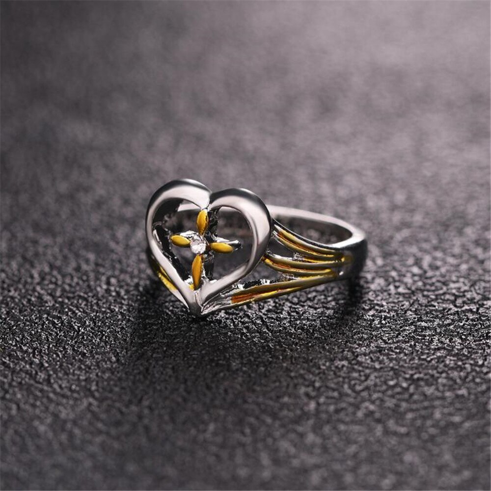 Neue exquisit luxus kreative herz-förmigen quer religiöse überzeugung Ring weibliche romantische bankett Souvenir
