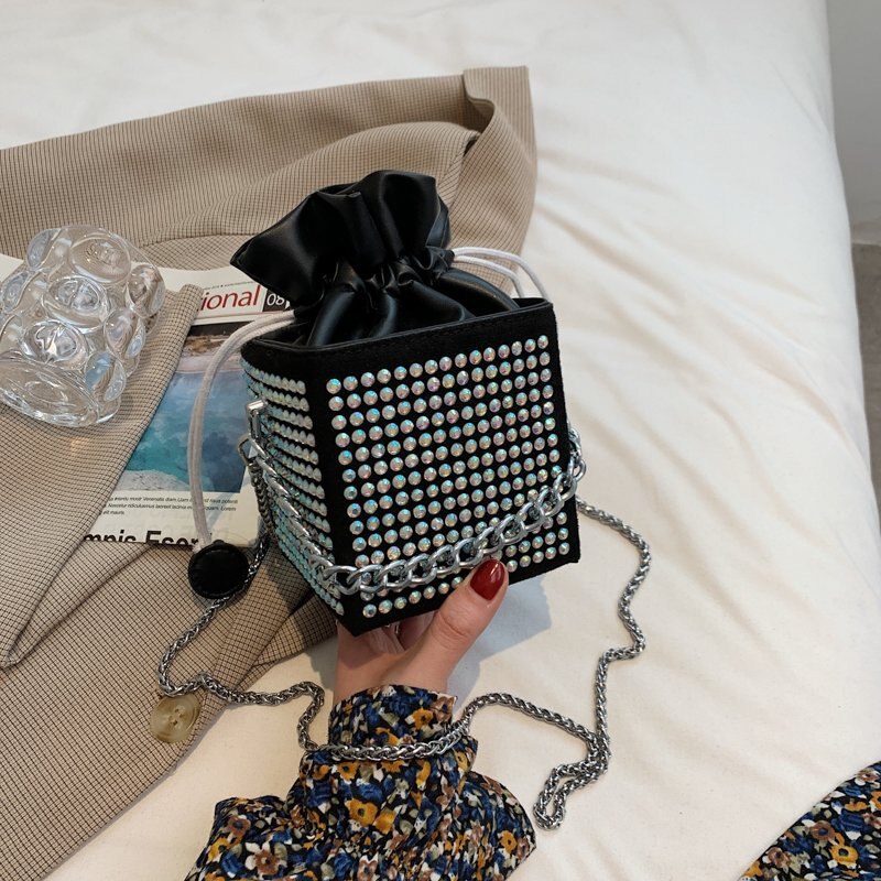 Persönlichkeit online berühmtheit handtasche Kasten tasche ausländischen schulter tasche kette geschlungen tasche: Schwarz