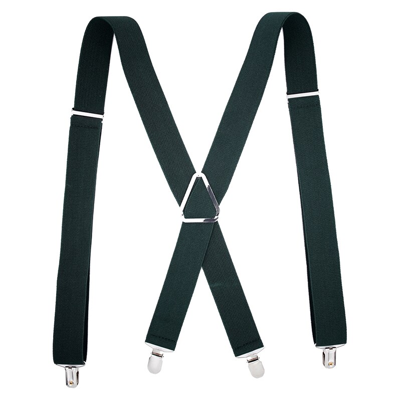 Mens Suspenders 3.5cm Wide X-Shape Heavy Duty Big Tall Adjustable Elastic Trouser Braces Wedding Party Event Husband Father: Army Green