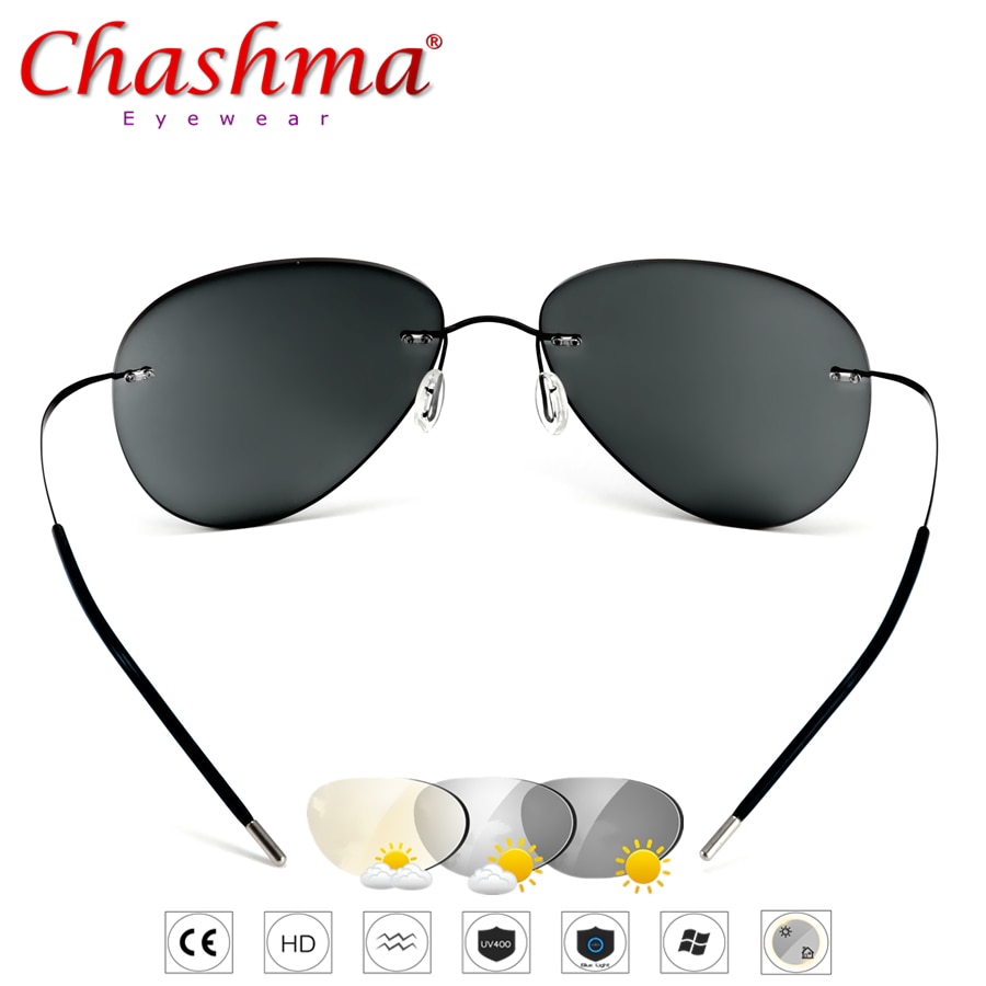 Summer Transition Sunglasses Titanium Photochromic Glasses Frame Men's and Women's Chameleon Eyeglasses
