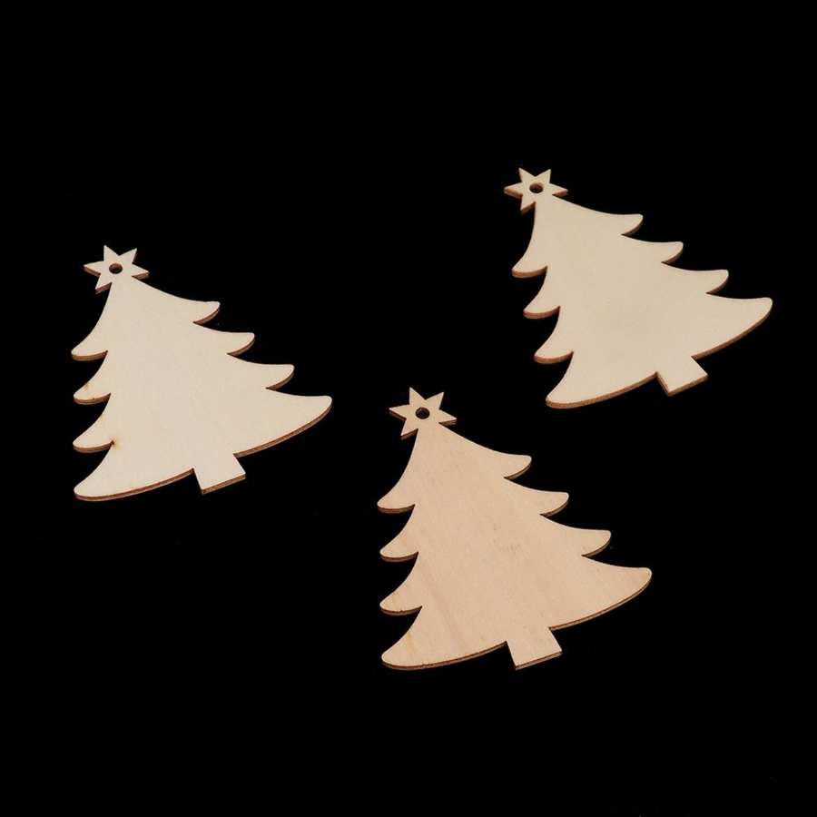 10 stk træ juletræ vedhæng hængende ornamenter dekor