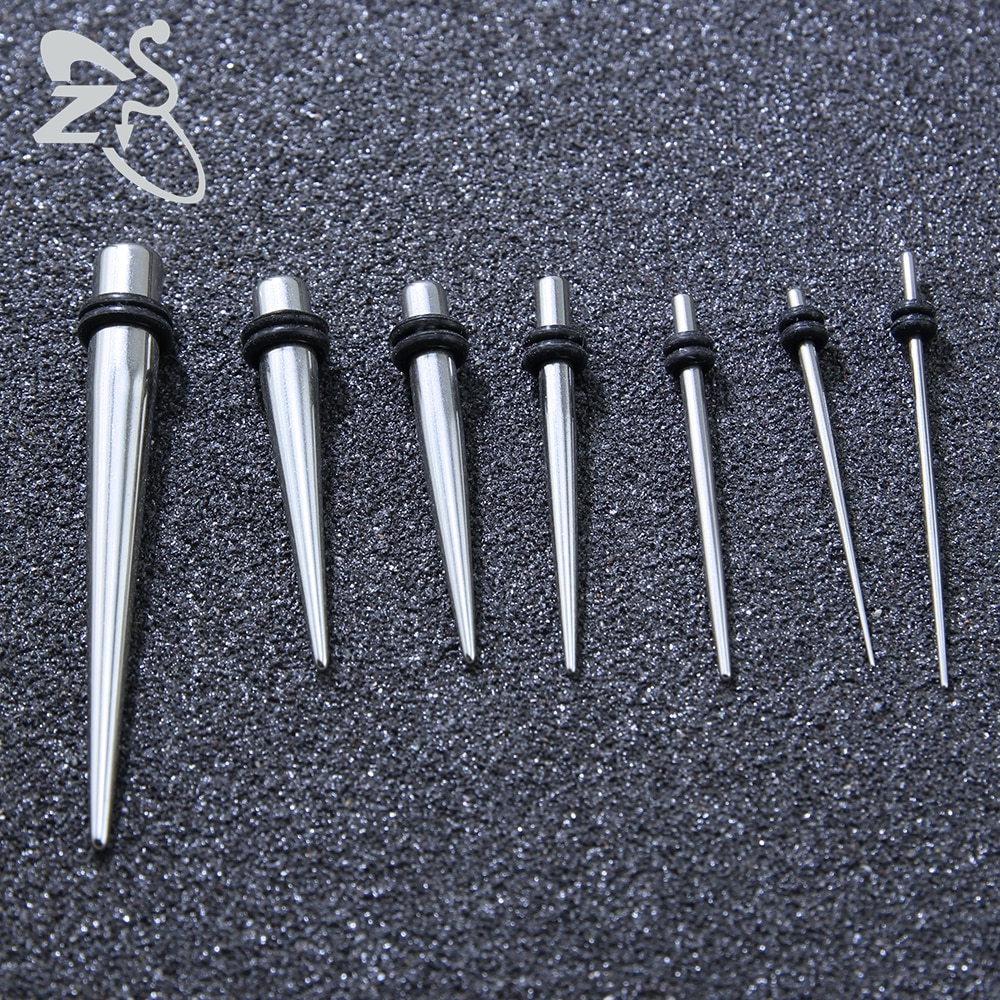 1 Pair Style Unisex Stainless Steel Flesh Tunnels Taper Plug Earrings Ear Stretching Ear Expander Gauge Body Jewelry