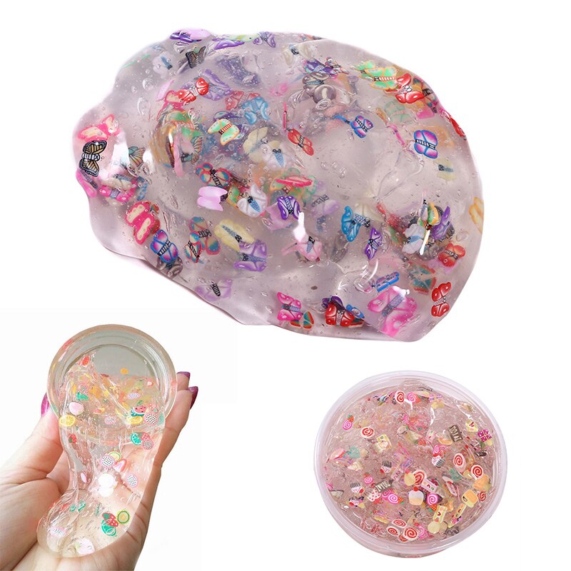 1PCS Clear Crystal Fruit Plasticine Clay Jelly Slime Mud Kid Intelligent Toys