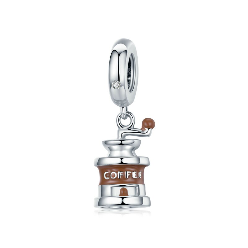 Bisaer 925 sterlingsølv kaffebønnesæt perler charms sølv 925 originale klare cubic zircon smykker gør efc 171: Efc 170