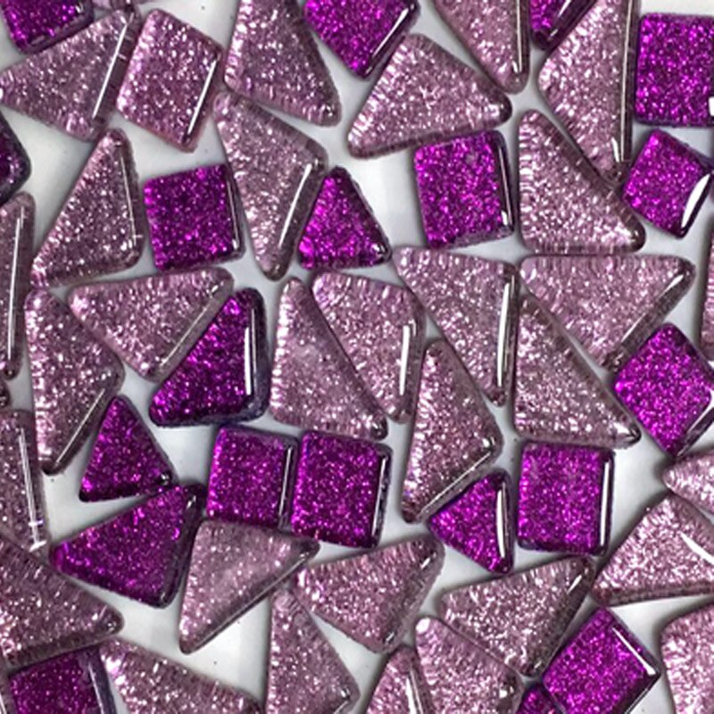 120 g/Set colorido brillante de cristal material para hacer manualidades uno mismo azulejos de mosaico a granel decorado a mano arte de mosaico haciendo: Purple Glass