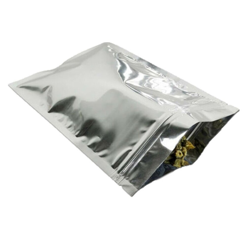100 stk flade aluminiumsfolieforseglingsposer poser fødevaregodkendt pakke genlukkelig til mad, kaffe, nødder, sukker, snack