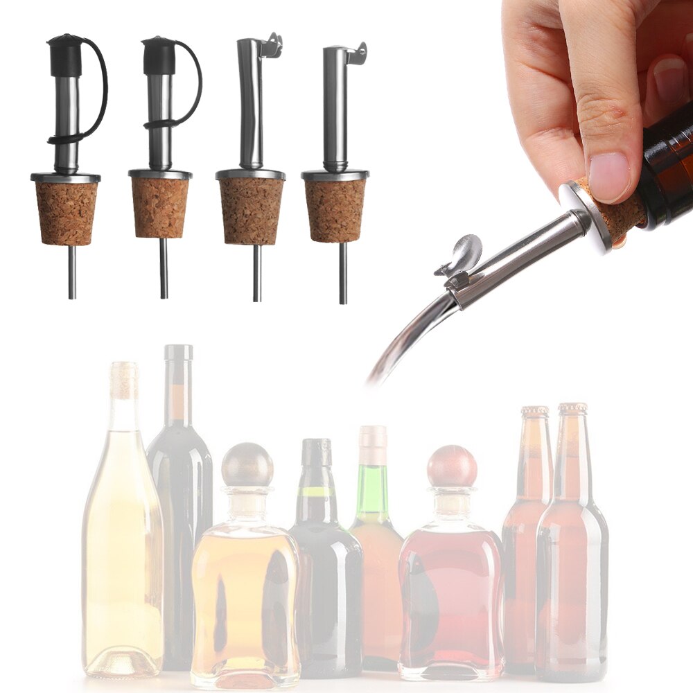 1PCS Wooden Cork Wine Pourer Dispenser Bottle Caps Home Kitchen Bar Accessories