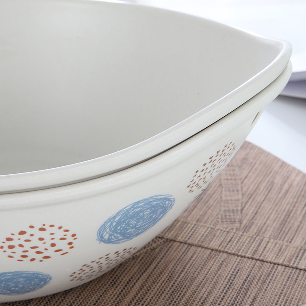 Creatieve Natuurlijke cartoon Grote capaciteit Soep Salade Noodle Rijstkom Bamboe Fruit Bowls Handwerk Art Werk Decoratie W30704