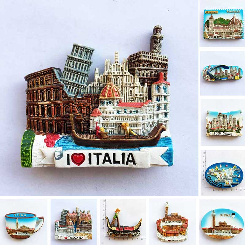 Italia hartsi jääkaappimagneetit matkailu matkamuisto toscana firenze san gimignano siena venezia jääkaappi tarrat kodin sisustus
