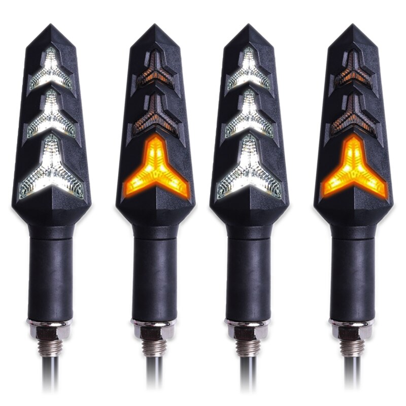 4 stk. led blinklys motorcykel blinklys bygget relæ blinker motorcykel blinklys stop signal bremse belysning: 4 stk hvid