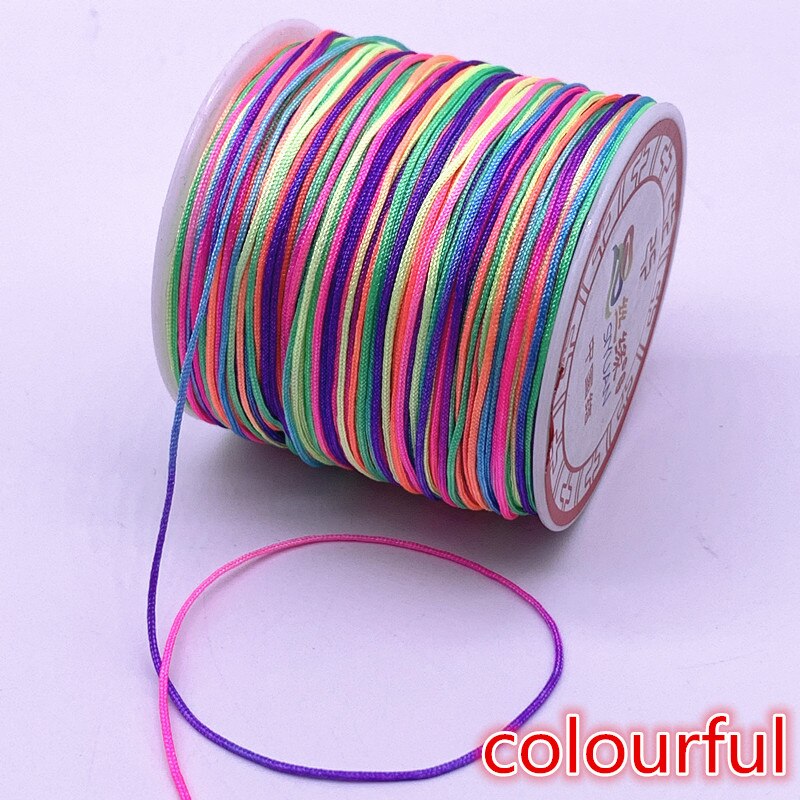 Bracelet de fil en Nylon 100 mètres/rouleau, cordon en macramé, nœud chinois, tressé, glands bricolage-même, fil à perles,: 04