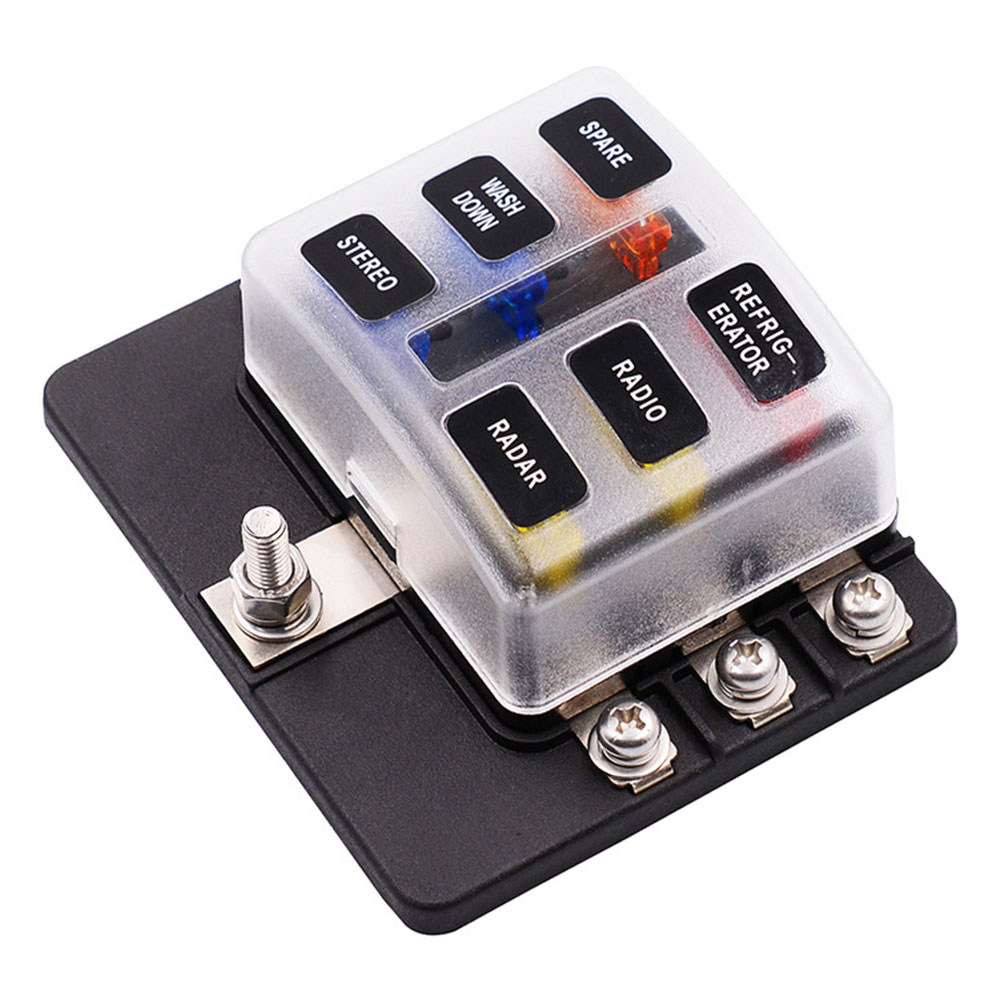 Met Led Fuse 6 Way Circuit Blade Fuse Box Block Holder Met LED ... – Vicedeal