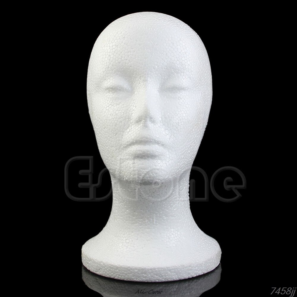Tête de Mannequin en mousse de polystyrène pour femmes, modèle pour perruque, chapeau, lunettes, affichage, directe