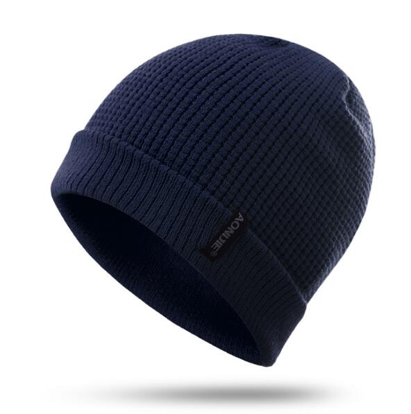 AONIJIE Winter Thermal Sports Slouchy Cuffed Knit Beanie Hat Skull Cap For Running Marathon Travelling Cycling Men Women: M-27 navy blue