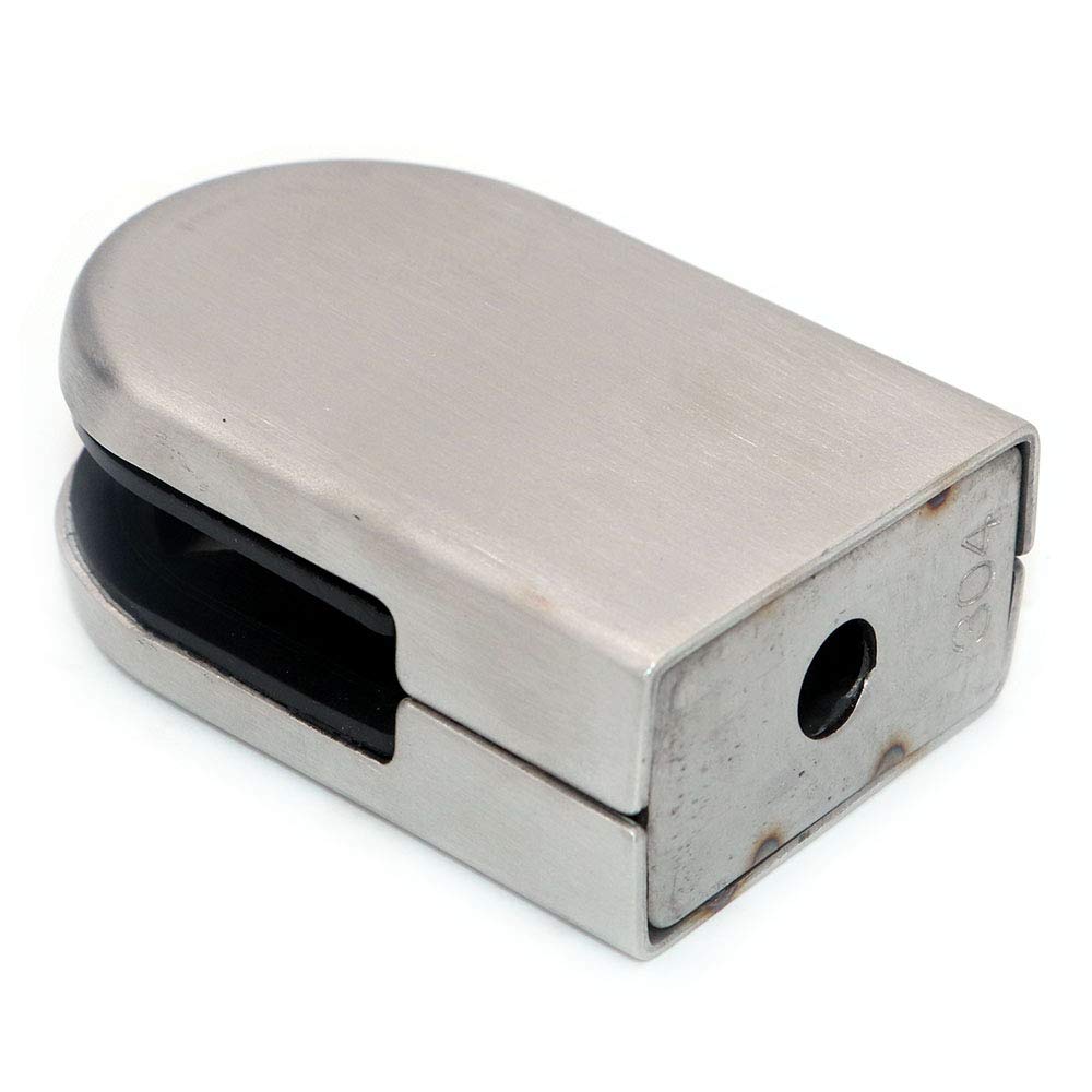 8 PCS Glass Clamps 8 10 12mm 304 Stainless Steel Made Satin Finish Adjustable Glass Bracket Flat Back for Balustrade Staircase