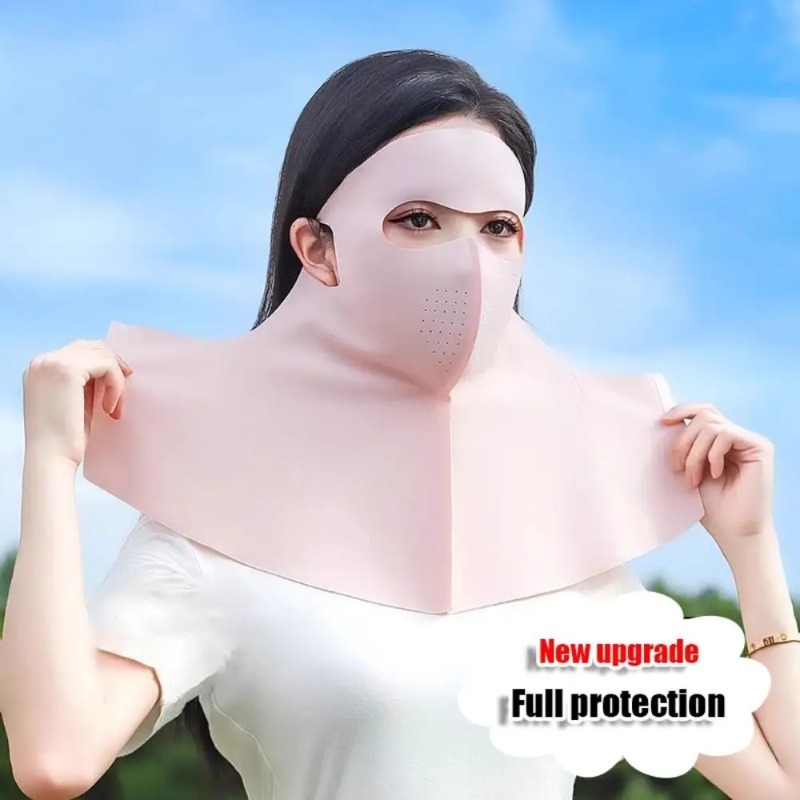 Masque de Protection solaire en soie glacée, UPF50 +, écharpe complète Anti-UV, Anti-poussière, Protection du cou, pare-soleil, masque facial pour cyclisme