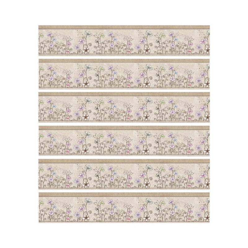 6 stk/sett 3d mandala blomstertrapp trapp stigerør gulvklistremerke selvklebende gjør-det-selv-trapp vanntett pvc veggdekor: 11