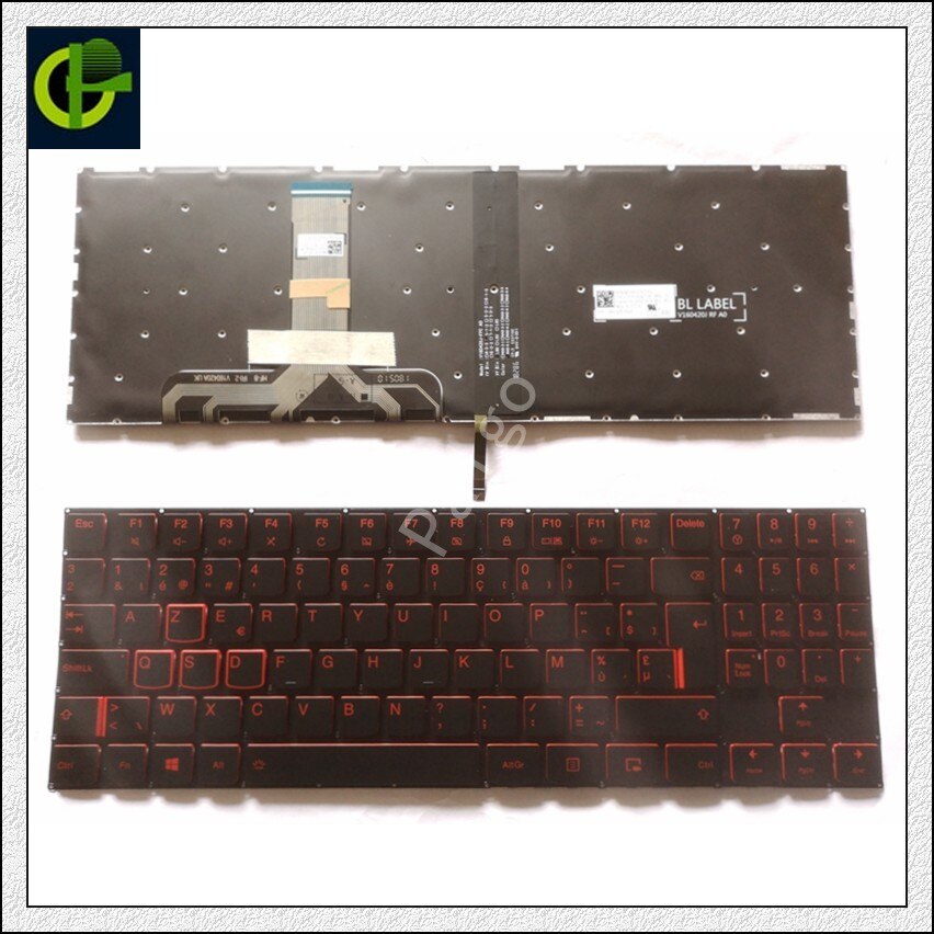 Teclado retroiluminado Azerty de Bélgica y Francia, para Lenovo Legion Y540 15IRH Y540-15IRH Y545 15ICH Y9000K Y730 Y740(17 '') Y740-17 FR: red letter