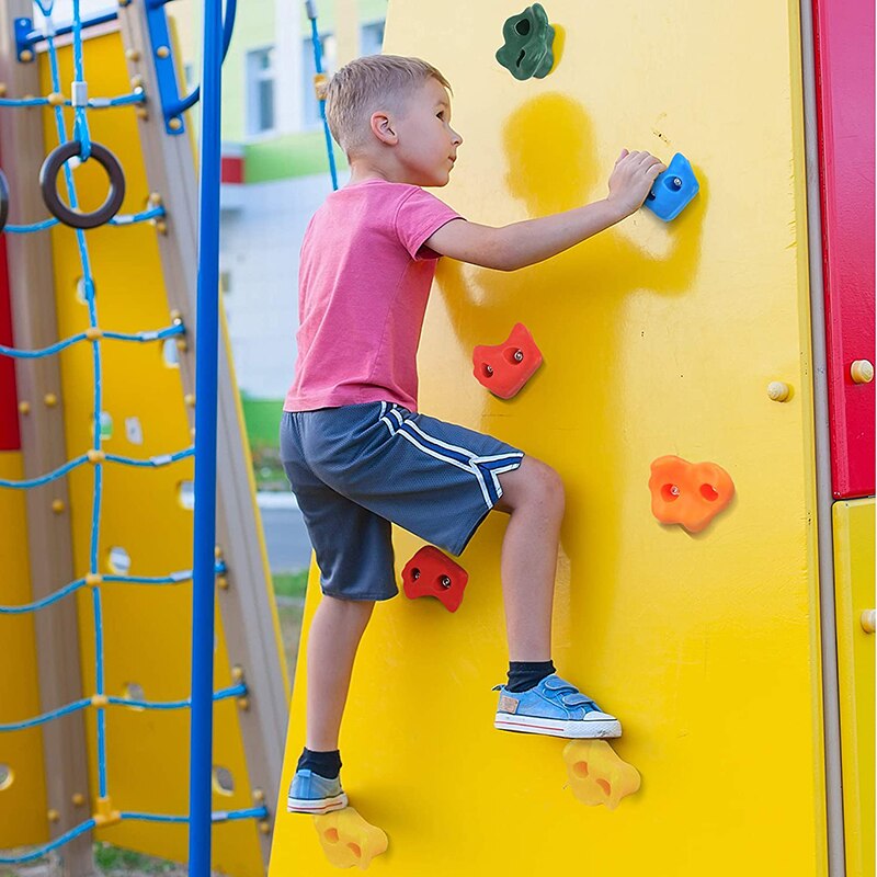 10 Teile/satz freundlicher Kletterwand Hält freundlicher Holz Zauberstab Klettern Steine Spielzeug Art Spielplatz Spiel Hand Füße Halten Griff Bausatz