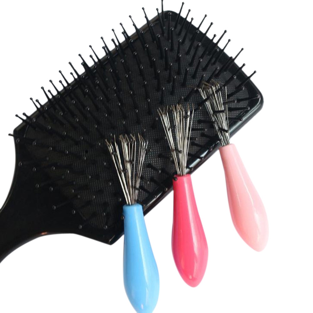 Kam børste renere rengøringsmiddel remover indlejret skønhedsværktøj plasthåndtag hår kam oprydningskrog salon frisørværktøj