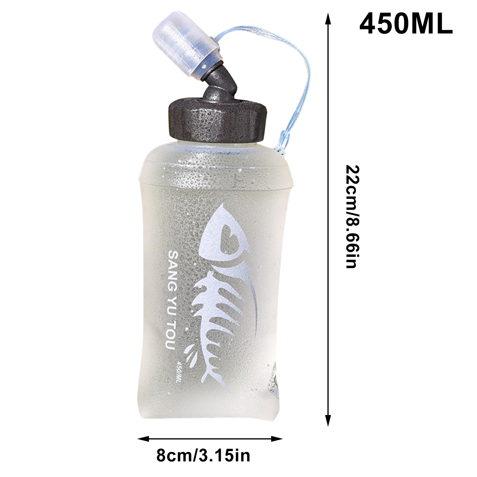 Sport Zacht Water Zak 450Ml Draagbare Vouwen Waterfles Siliconen Sport Waterkoker Reizen Fles Fles Water Bag Voor Fietsen kamp