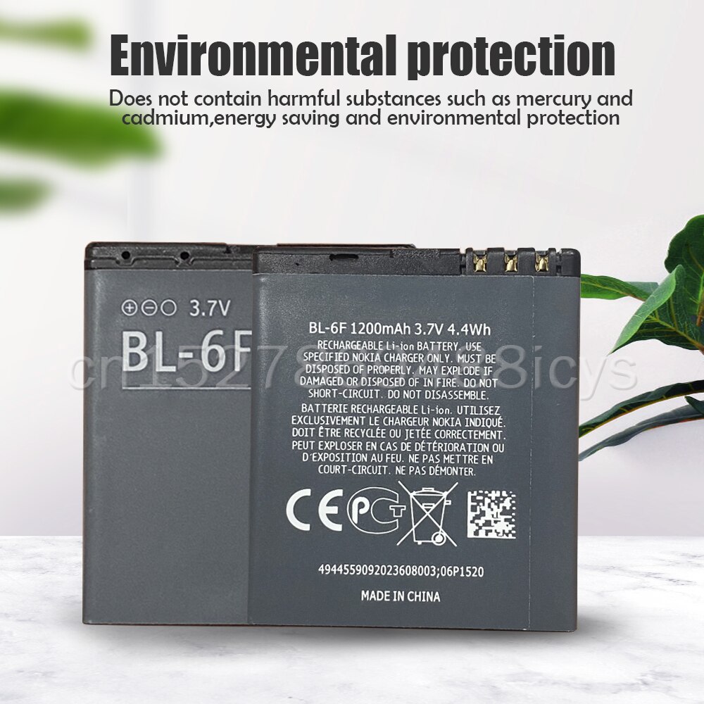 Batería de repuesto BL6F BL 6F para móvil, 3,7 V, BL-6F, 1200mAh, para Nokia 6788, 6788I, N78, N79, N95, 8G