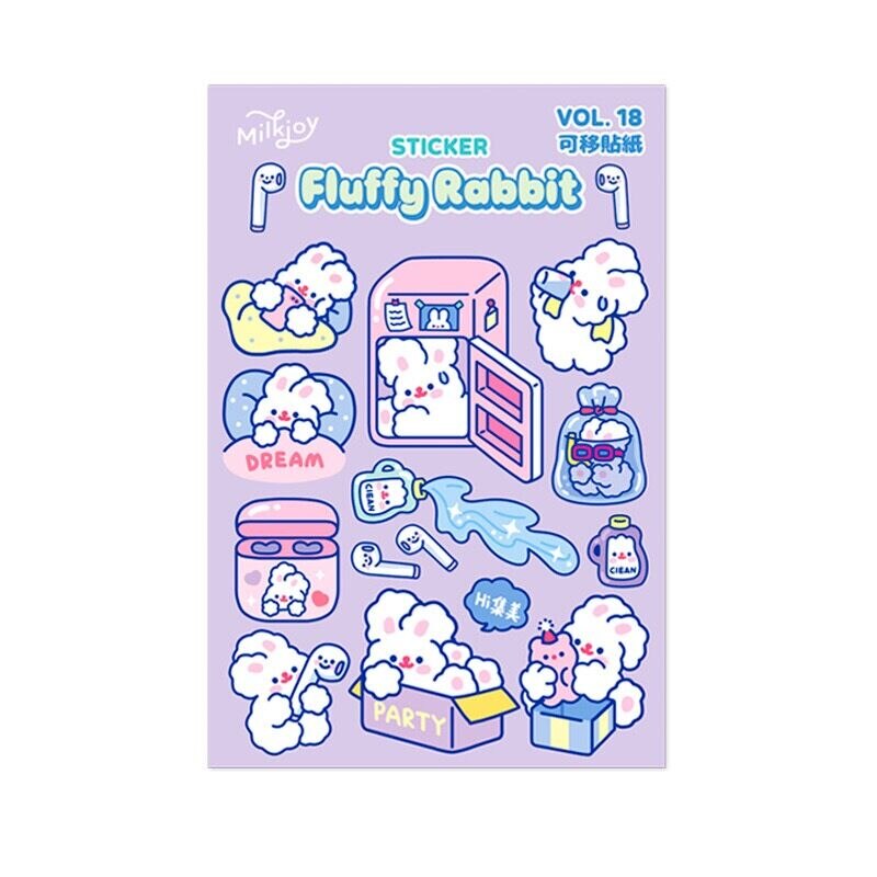 2Pages mignon bricolage Post autocollant pochette d'ordinateur tasse autocollants dessin animé lapin autocollant bagage étiquette autocollant accessoire journal Scrapbooking: Purple 2page