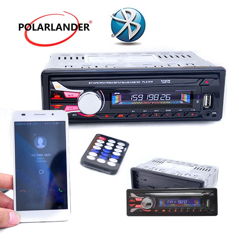 Autoradio autoradio Aparte voorpaneel Audio Stereo FM Aux Ingang bluetooth Ontvanger met SD USB MP3 radio cassette speler 1DIN