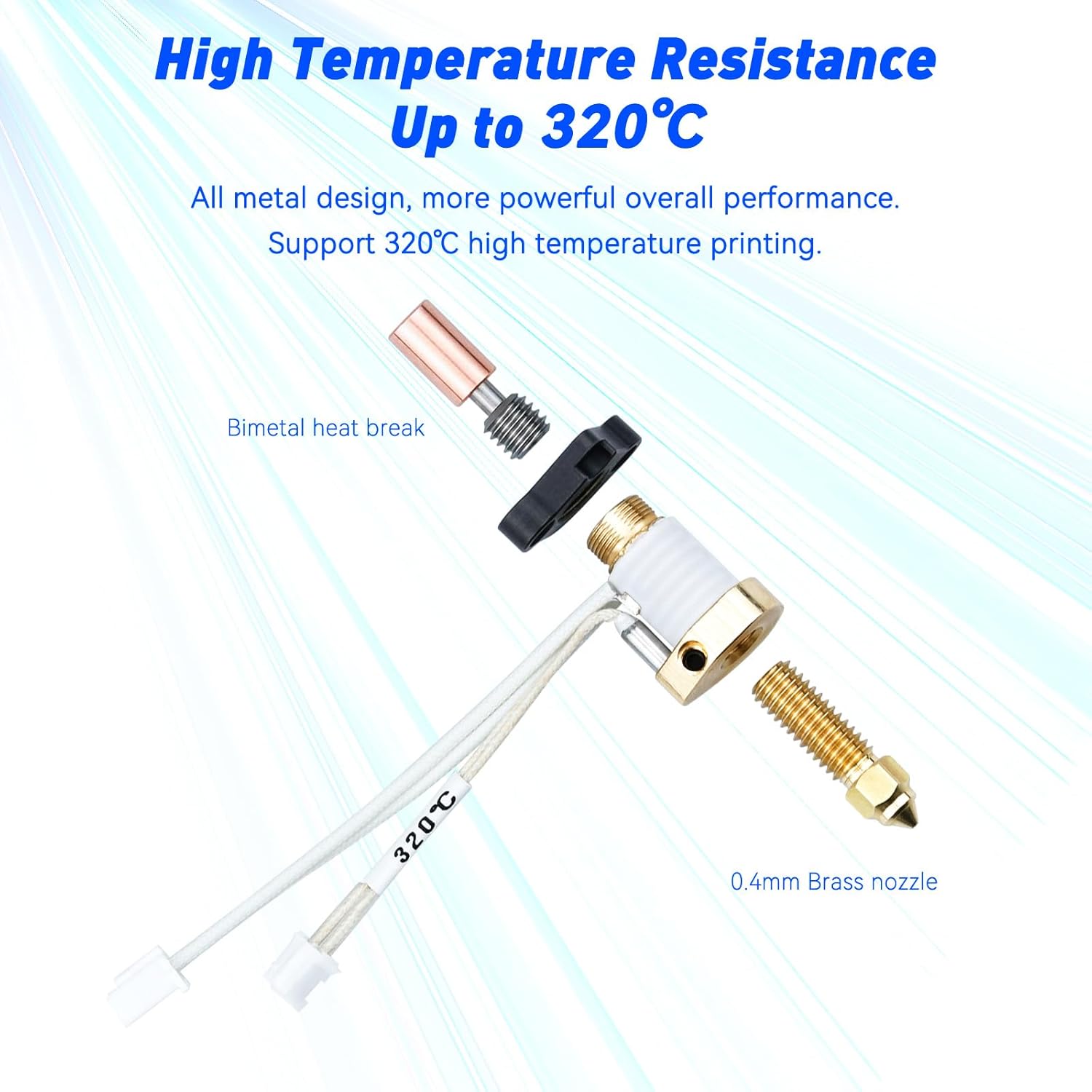 kit hotend in ceramica Creality Ender 3 V3 KE 300 ° C Blocco riscaldante ad alta temperatura tutto metallo Extruder caldo fine per K1/K1 Max