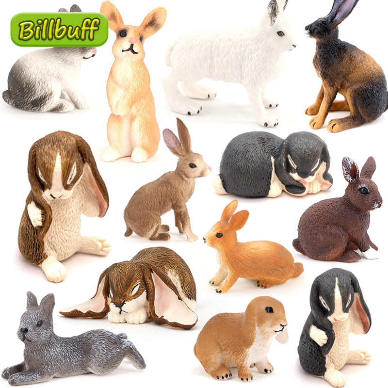 Simulatie Animal Zoo Actiefiguren Boerderij Konijn Cub Beeldje Action Figures Model Educatief Speelgoed Voor Kinderen Kerstcadeau