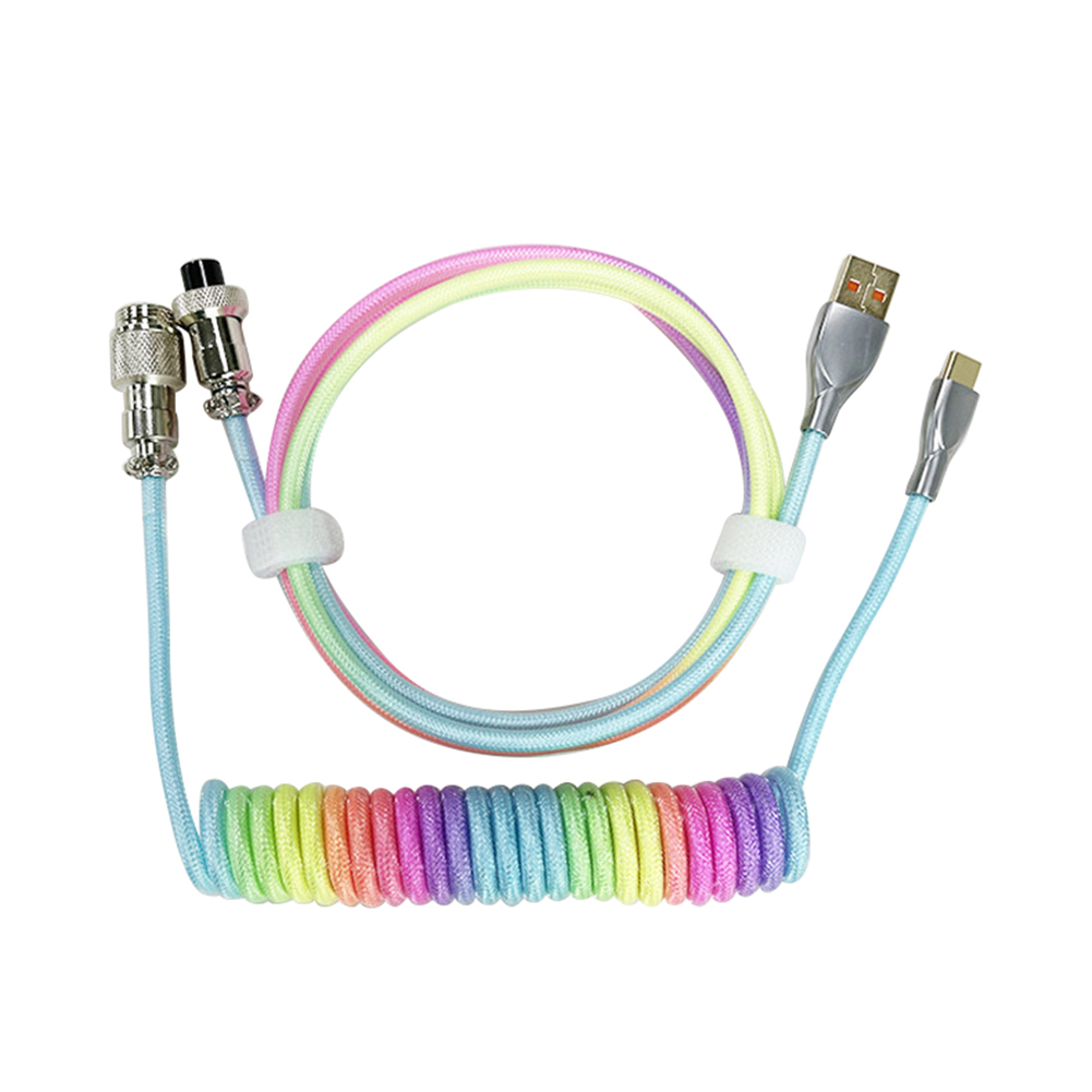 Klawiatura mechaniczna 3M dedykowany kabel Aviator type-c na USB złącze lotnicze przewód sprężynowy kabel danych do ładowania zestaw akcesoriów: Colorful