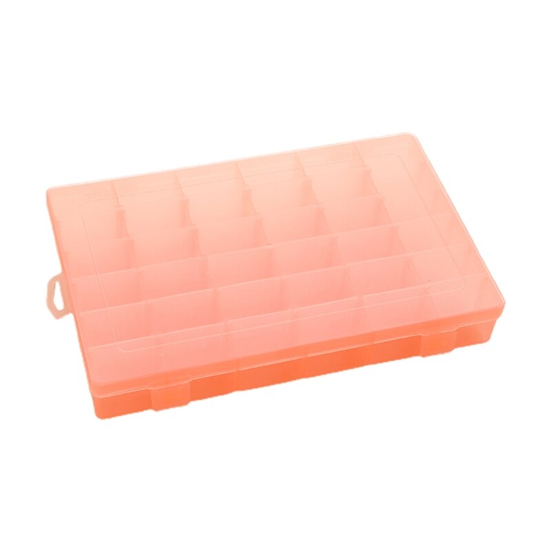 Boîte de rangement à 36 compartiments avec séparateur amovible, conteneur Transparent et détachable pour bijoux et fournitures de couture: Orange