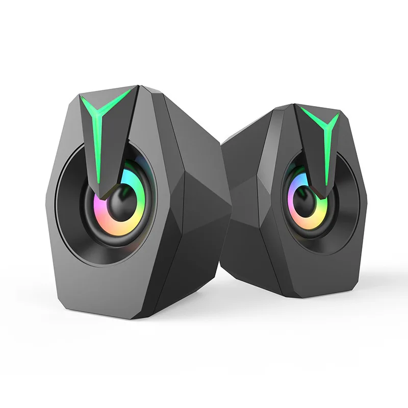 Neutrala engelska datorhögtalare bärbar dator stationär ljudlåda hemmakontor usb trådbunden liten horn rosa kvinnor plastmaterial