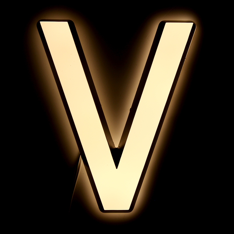 Acrylic LED luminous signs Business Lighting Advertising Sign LED Signboard Outdoor Waterproof Custom Advertisment Letters: V