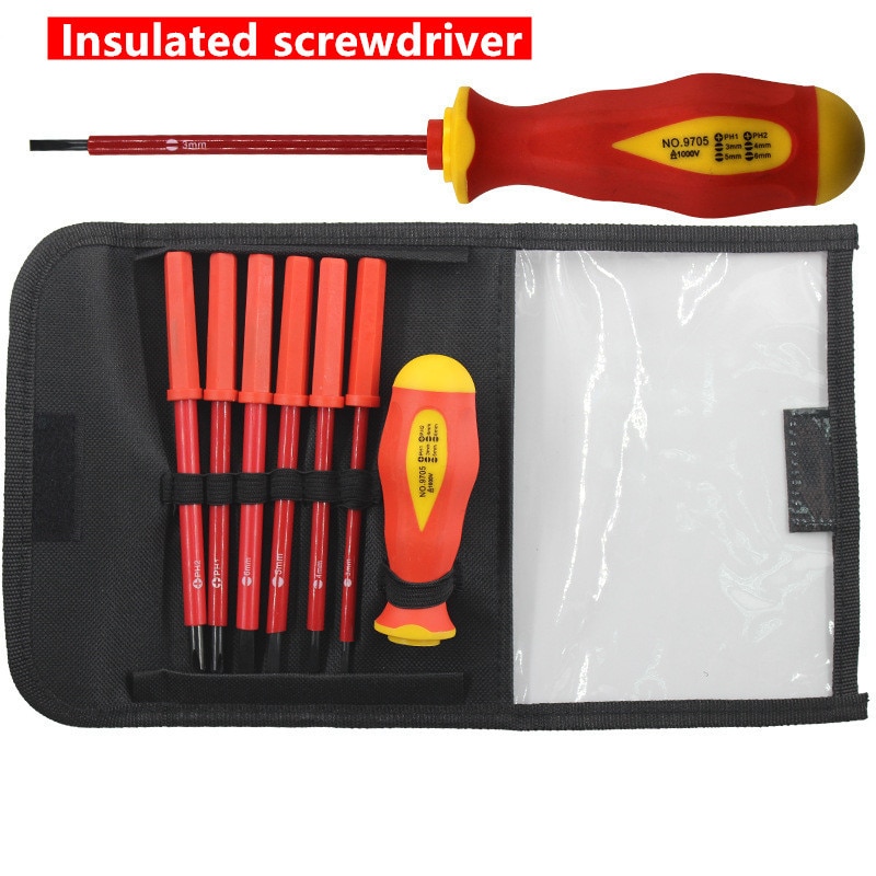 Geïsoleerde Schroevendraaier Set 7 Stuk 1000V Hoogspanning Geïsoleerde Elektricien Handje Opening Repair Tool Set