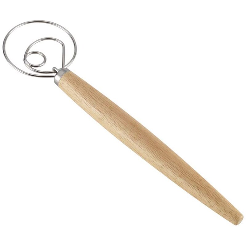 Whisk/Matcha Whisk/Danish Dough Whisk - 13 inch Stainless Steel Dutch Style Bread Dough Whisk (2 Whisk and 1 Scraper)