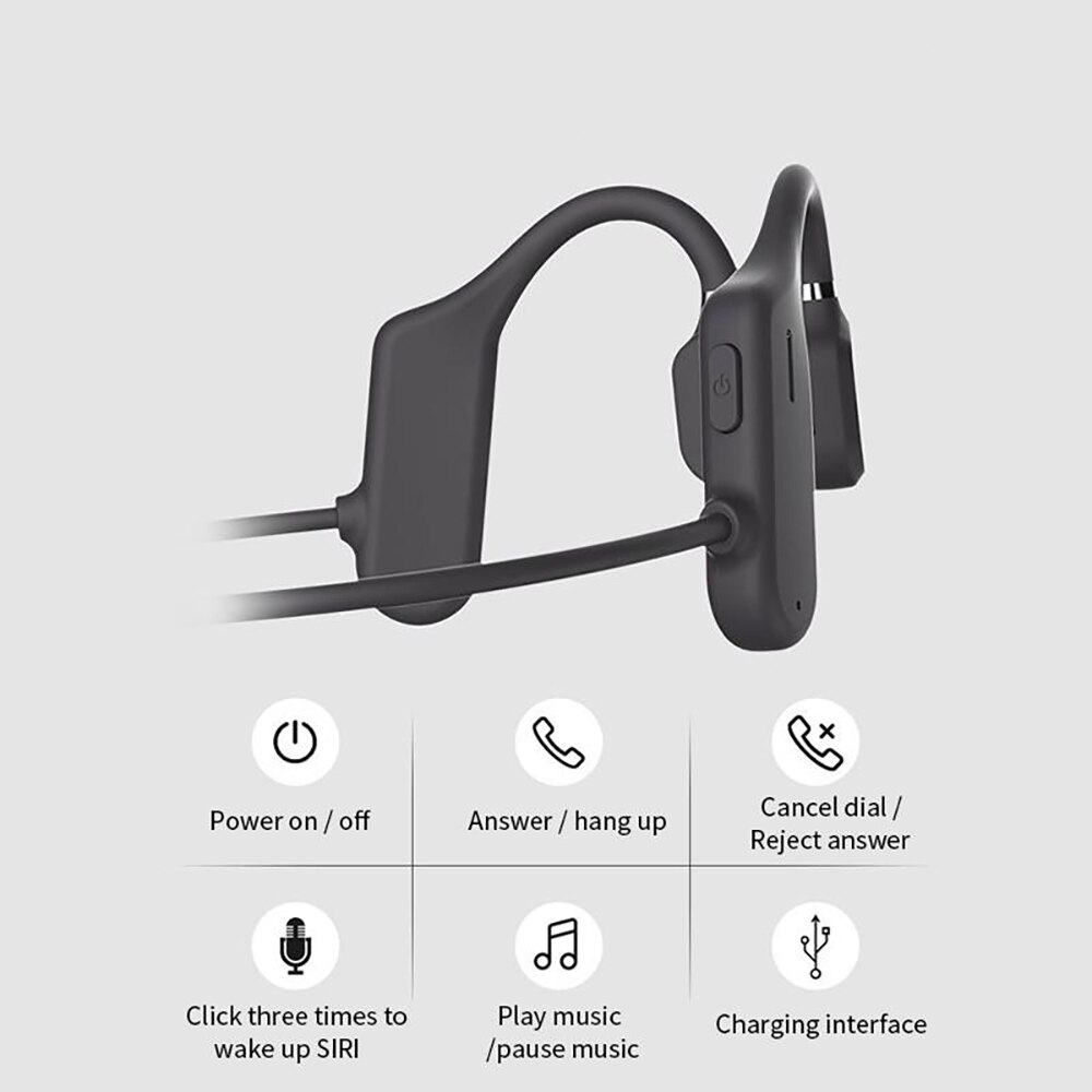 SANOTO Bone Conduction Headphones, Open Ear Koptelefoon Bluetooth, Batterijduur 8 uur