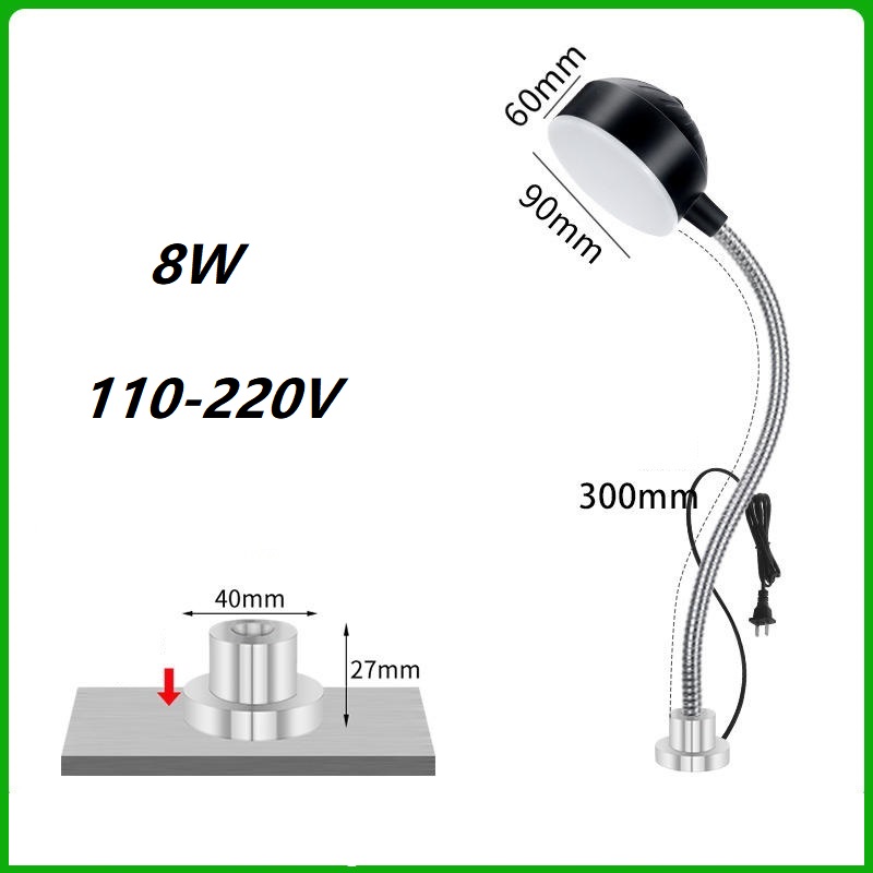 Lampe de travail LED pour Machine-outil, Base magnétique, Machine à coudre, tour, équipement CNC, éclairage de bureau, lumière vive 220V-110V: Rouge et Jaune & Bleu