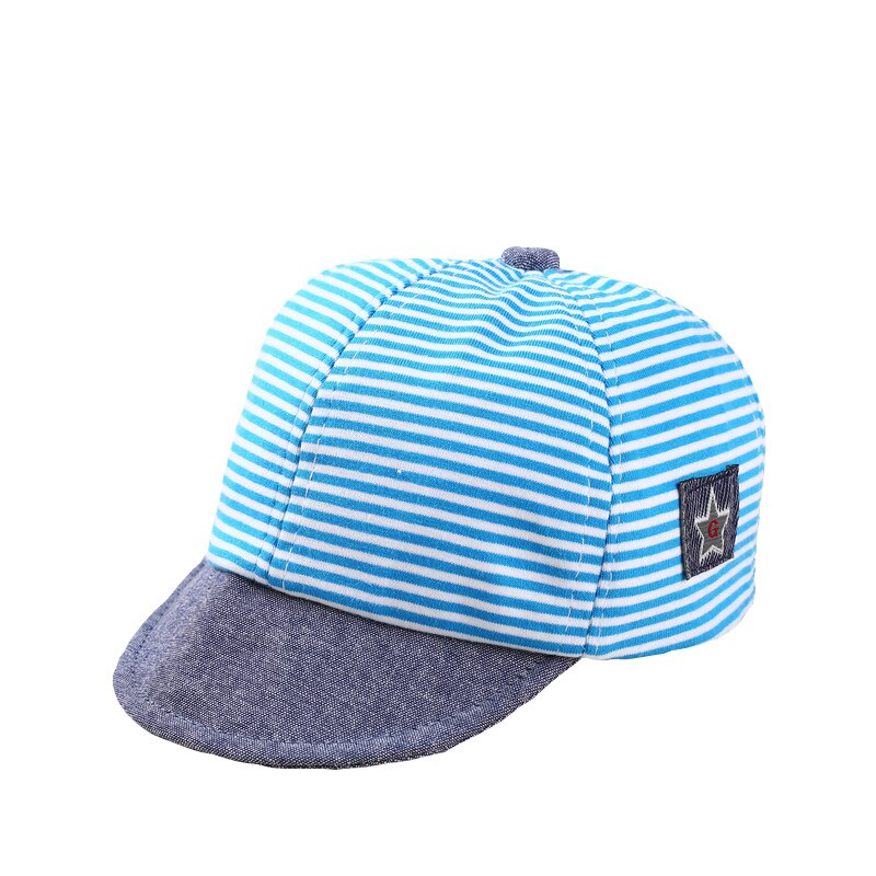 a rayas sombrero para bebé Linda gorra de béisbol de algodón para bebés de 6 a 20 meses, gorro para el sol de verano, primavera Otoño, gorra con visera: blue