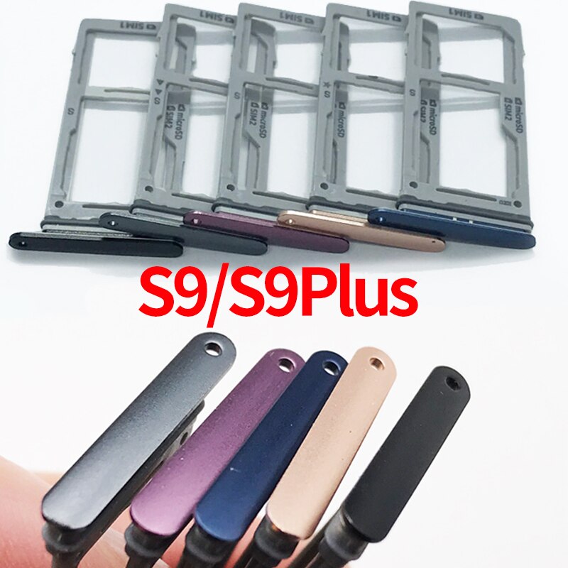 Single Dual Sim Card Micro SD Card Tray for Samsung Galaxy S9 S9+ Plus G960 G960F G965 G965F