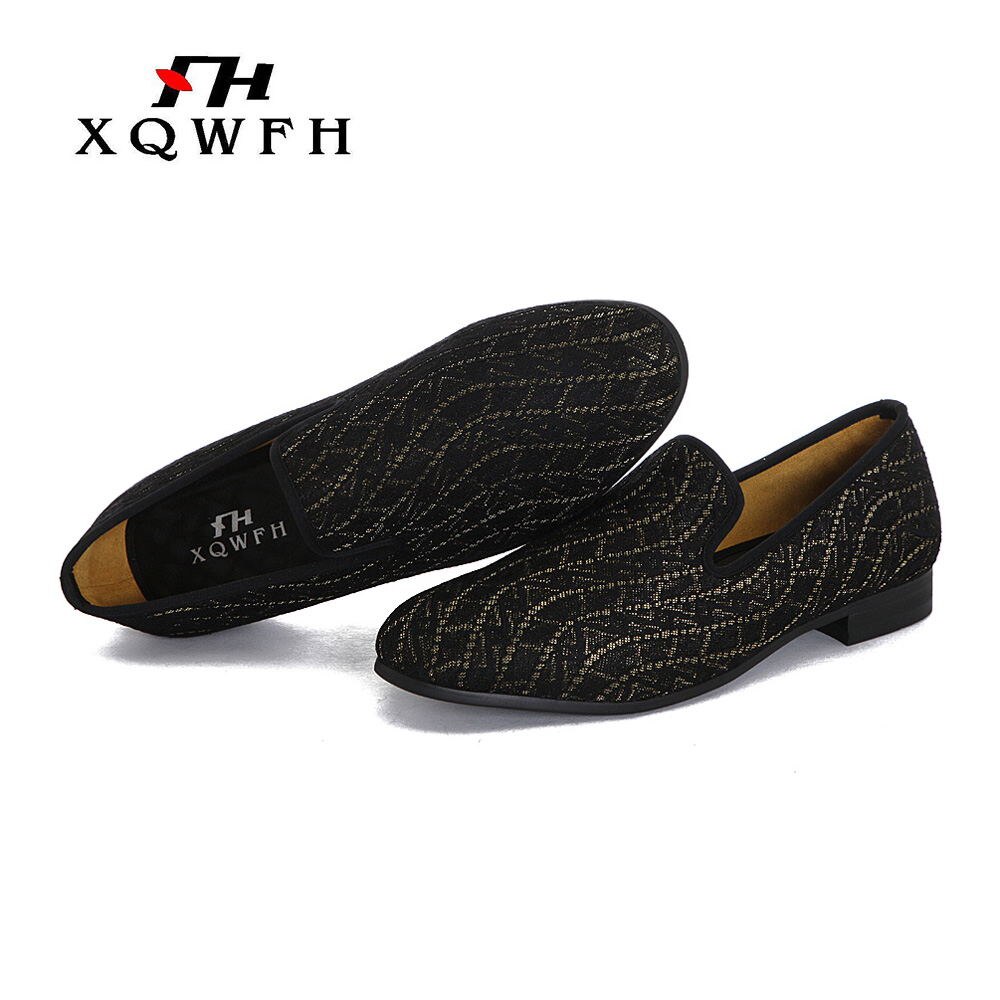 XQWFH mannen loafers multicolor patroon collocatie casual schoenen low-key banket en bruiloft schoenen