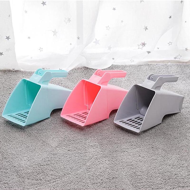 Paletta per lettiera integrata per lettiera per gattini scoop con sacchetti per rifiuti raccoglitore per animali domestici in plastica portatile forniture per la pulizia del gatto