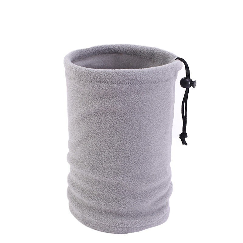 1PCS Kids Girls/Boy Polar Fleece Thickened NECK WARMER Scarf Tube Style Adjustable Face Cover Veil Camping Skiing Cap Headwear: Gray
