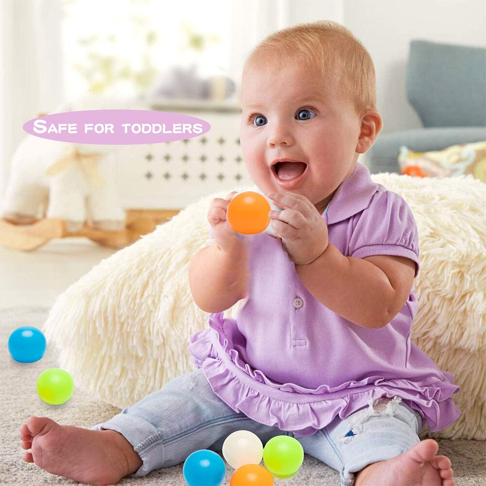 Lichtgevende Stress Ballen Kleverige Doel Bal Voor Plafond Squishies Speelgoed Voor Kinderen Zintuiglijke Squeeze Ballen 8Pcs