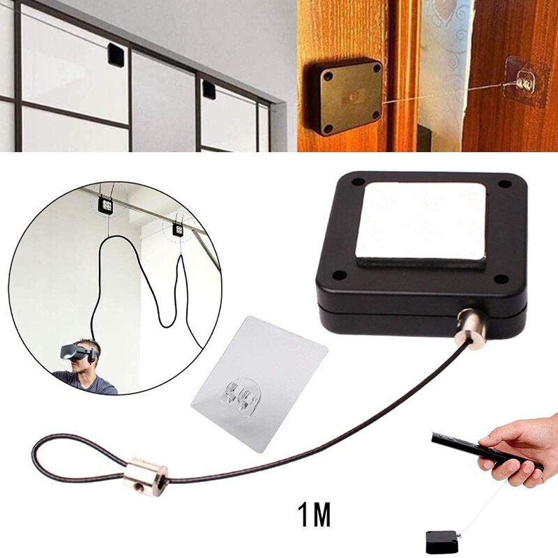 Stansefri automatisk sensor dørlukker lukkes automatisk for alle døre hjemme udendørs dør nøgle døråbner propper: Sort