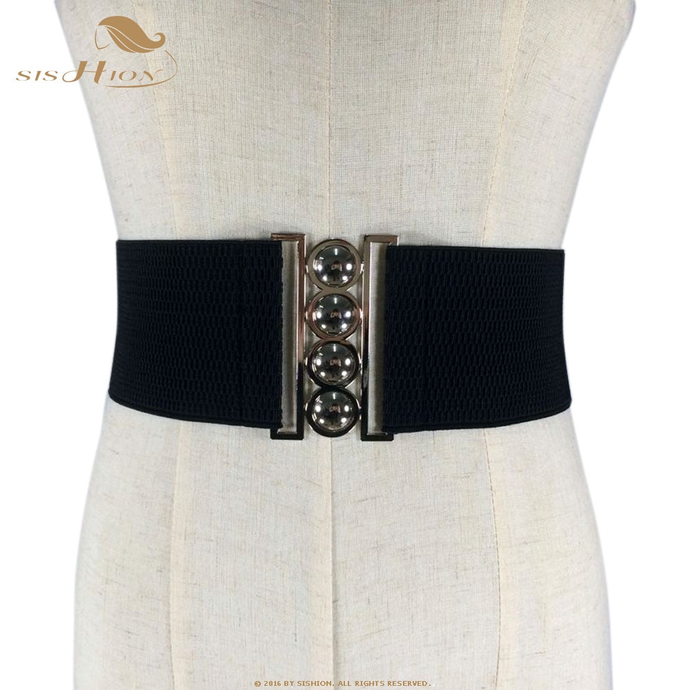 SISHION Mode Vrouwen Riem Elegante Wit Rood Zwart Brede Tailleband Corset Vintage Stretch Elastische Vrouwelijke Riem VB0004
