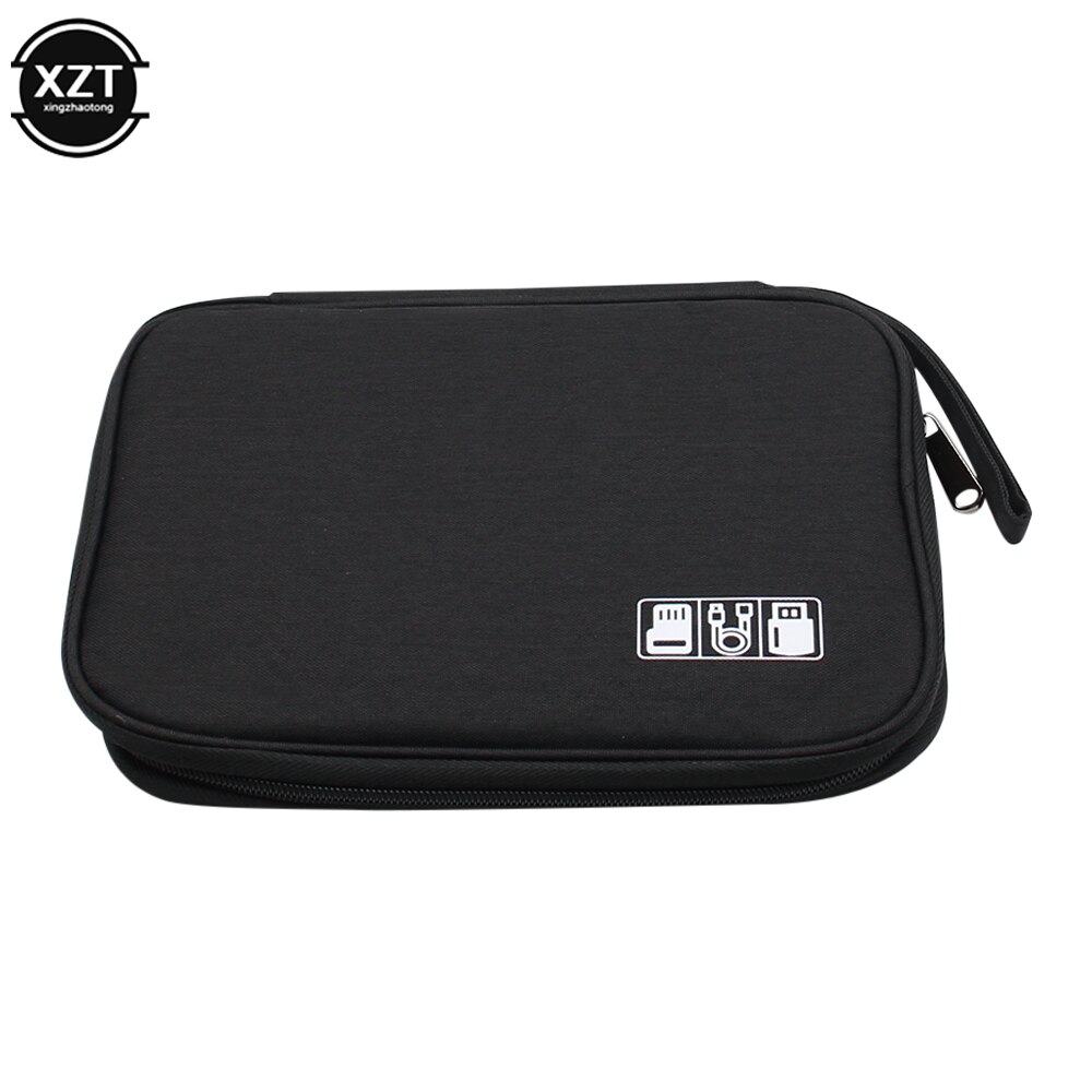 USB Digital Storage Clip, Cable Organizer, Headphones, Pens, Portable Batteries, Electronic Accessories Storage Waterproof Trave: black